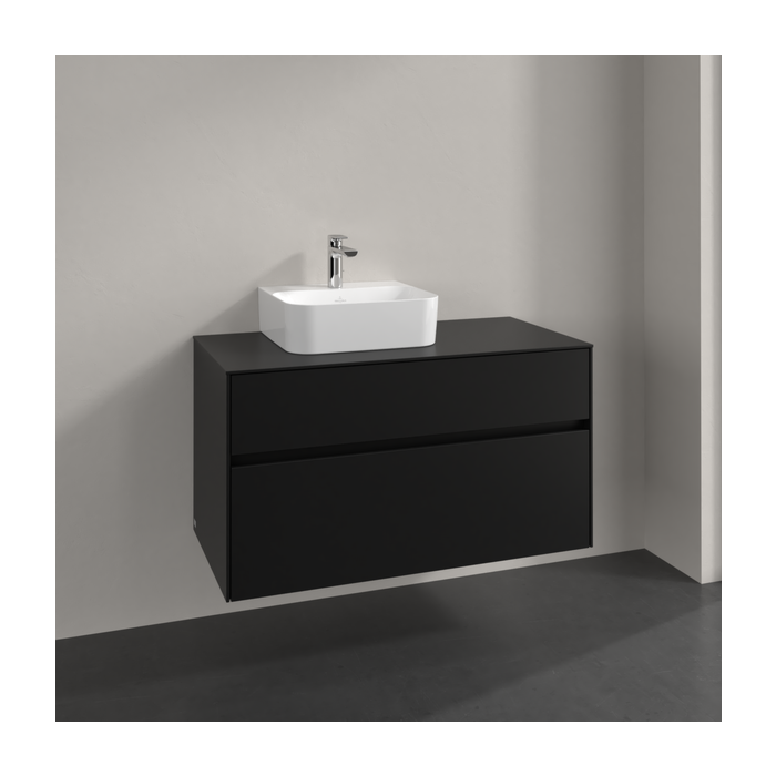 Villeroy und Boch Collaro Waschtischunterschrank C09500VL 100x54,8x50cm, Waschtisch links, volcano black