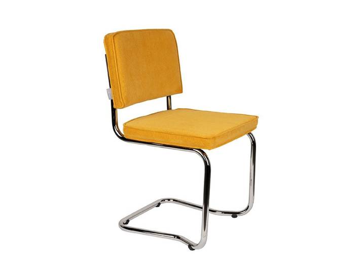 Zuiver Armlehnstuhl Freischwinger King Cord gelb