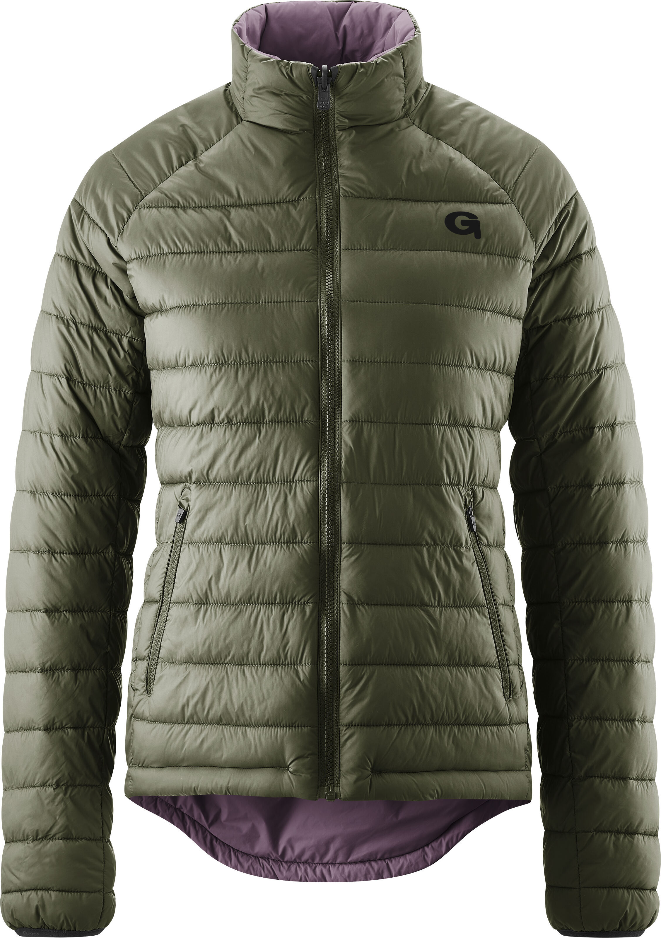 Fahrradjacke GONSO "SORIO", Damen, Gr. 48, grün (olivgrün), 100% Polyamid, Jacken Fahrradjacke, Damen Primaloft-Jacke, warme und atmungsaktive Wendejacke olivgrün 48