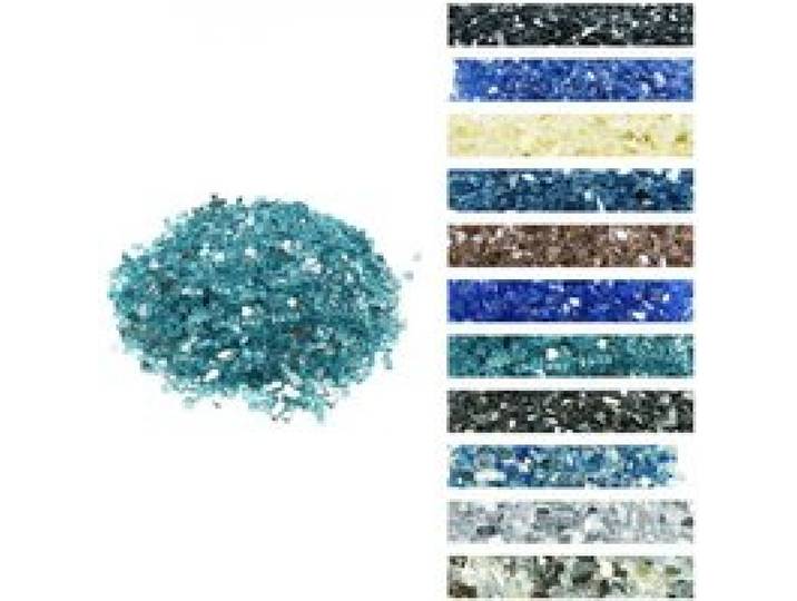 VEVOR Feuerglas, 4,5 kg hochtemperaturbeständige Glassteine, 12,7 mm reflektierende Feuerstellen-Glasperlen, Feuerstelle Glasfelsen, Kaminglas, Feuerkristall, Feuerperlen, für Kamin, Aquablau