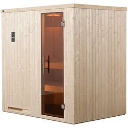 Weka Sauna Halmstad 1 mit Glastür und Fronteinstieg - 68 mm 7,5 kW Saunaofen OS inkl. Steuerung