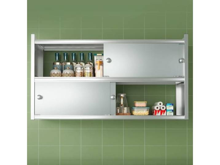 Whsmke Großraum-Wandschrank Mit Tür, Hängender Küchenschrank Wandmontierter Aufbewahrungsorganisator Aus Edelstahl Für Badezimmer-Toilettenartikel Und -Zubehör(78*30*71cm)