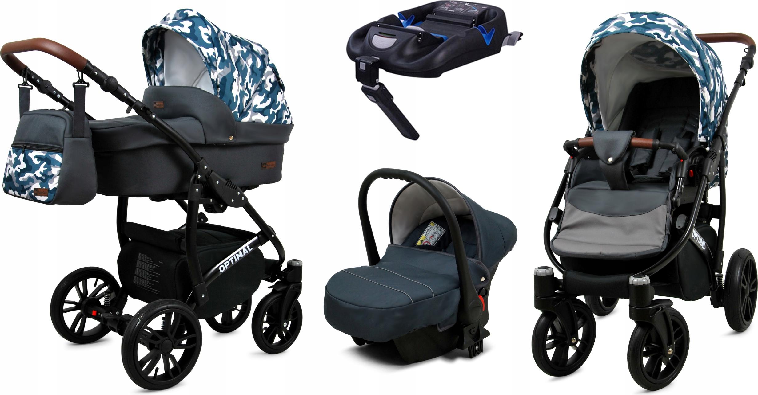 BabyLux Optimal | 4in1 Kinderwagen Set | Grey Moro | Kombikinderwagen | Kinderwagenset