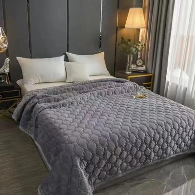 Uplift Treasures Soft Velvet Quilted Bedspread Blanket 270x230cm coffee 98.43 90.55 In