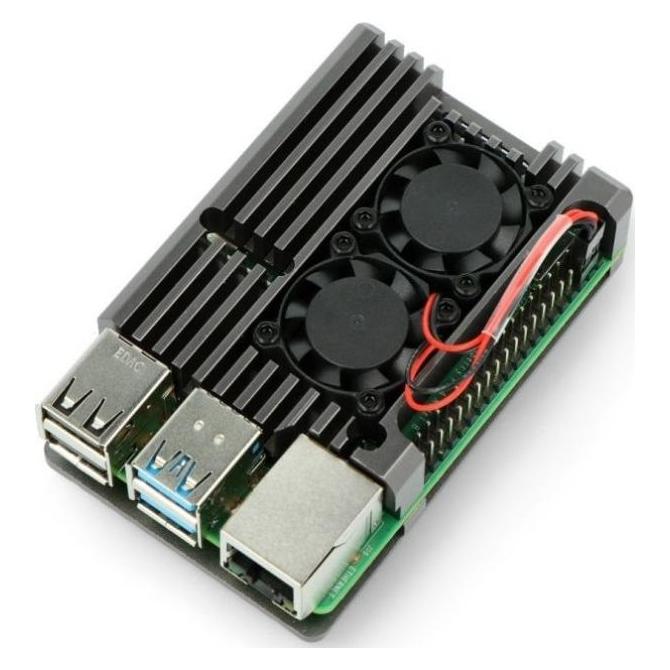 Justpi Obudowa z dwoma wentylatorami Raspberry Pi 4B (DNG-16012) (5904422360146)