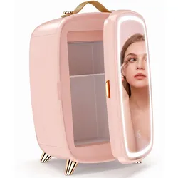 MINI-KOSMETIKKÜHLSCHRANK Kunststoff Glas Rosa