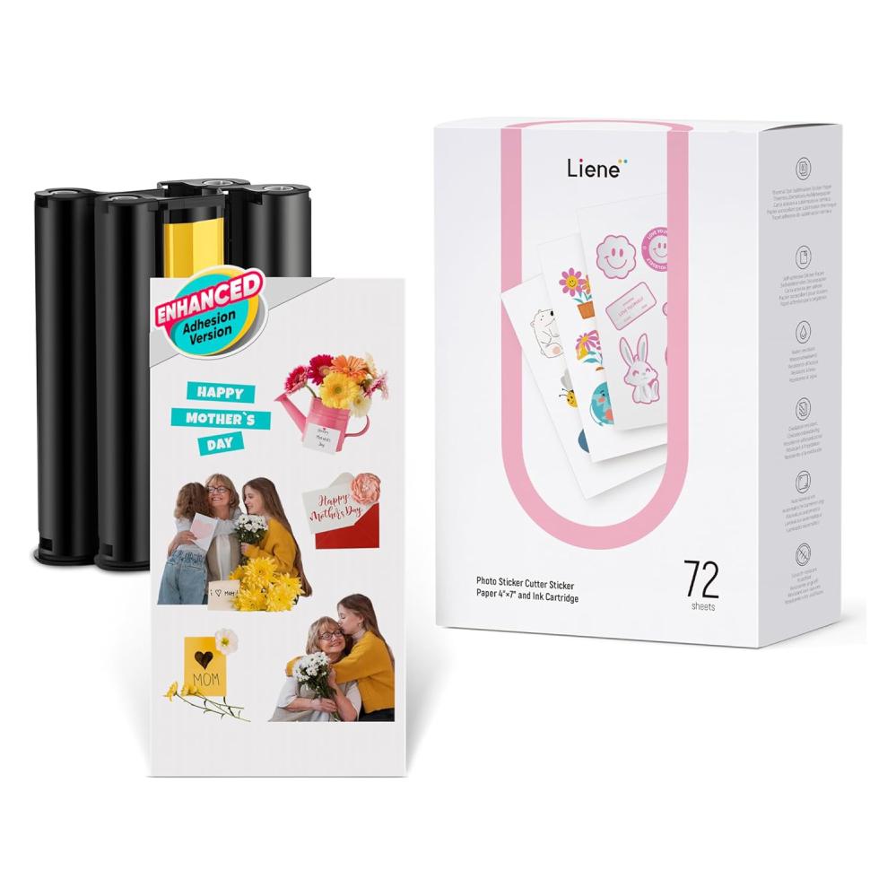 Liene Photo Sticker Cutter Photo Paper 47" - 72 Sheets & 1 Ink (72 Sticker) (SD43B-WW1)