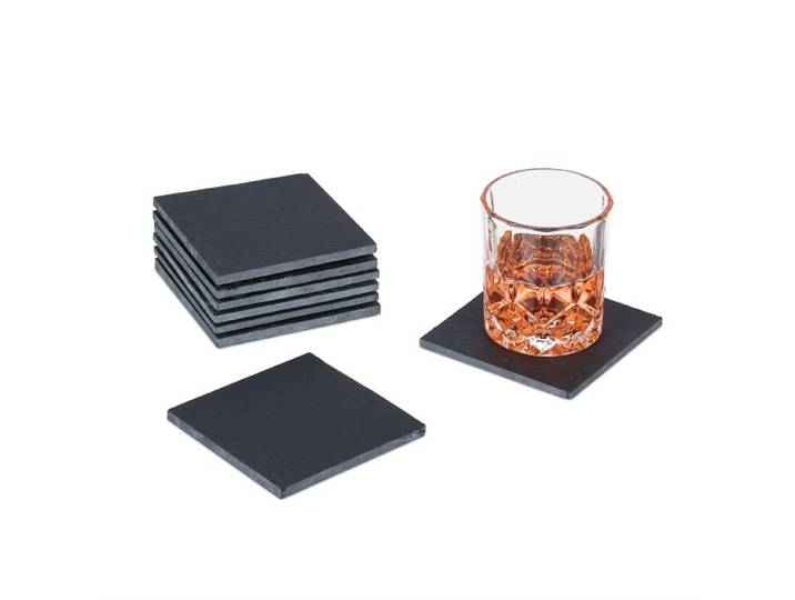 Relaxdays Schiefer Untersetzer 8er Set