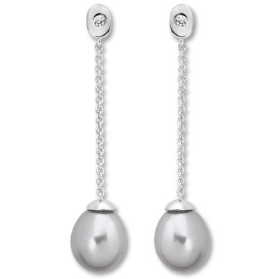 Paar Ohrhänger ONE ELEMENT "Zirkonia Ohrringe Ohrhänger aus 925 Silber", silber, Ohrringe, Damen, Damen,mit Zirkonia, Perlen Silber 925 (Sterlingsilber), Perlen, Silber 925 (Sterlingsilber), Ausdruck von Individualität – dezent, bedeutungsvoll, nah...