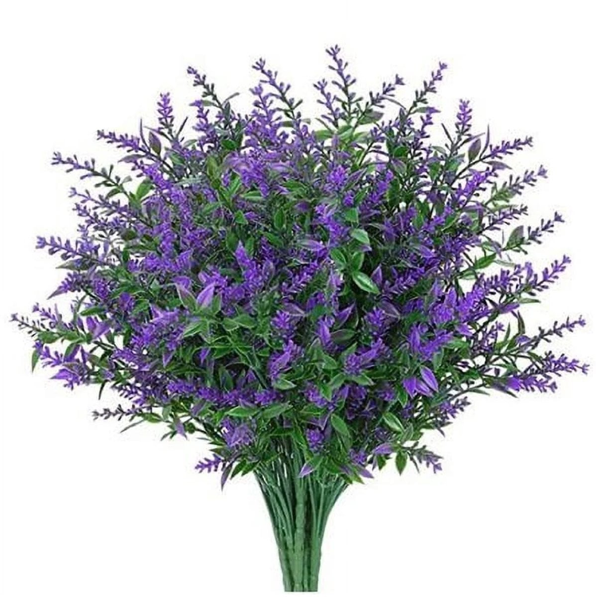 8 Bundels Kunst Lavendel - Paars - 38 cm - Voor Buiten & Huis Decoratie
