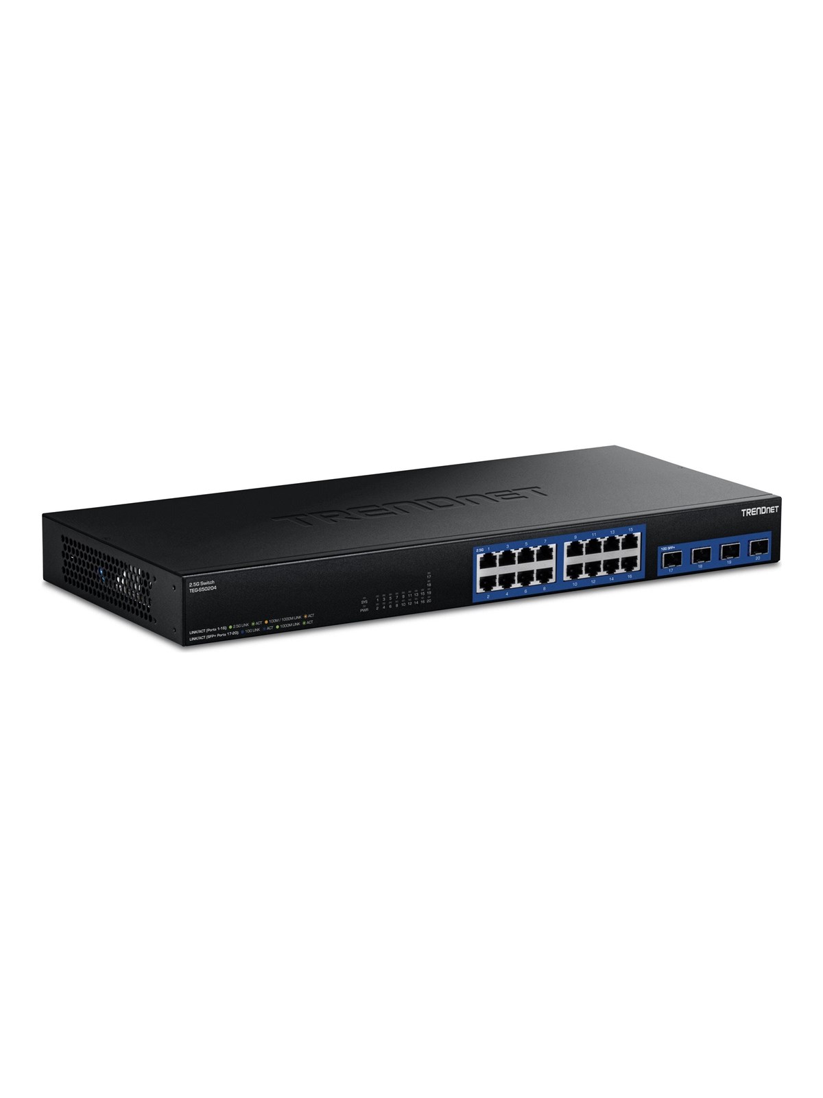 TRENDnet TEG-S50204 - Version V1.xR - switch - 20 ports - unmanaged - rack-mountable - TAA Compliant
