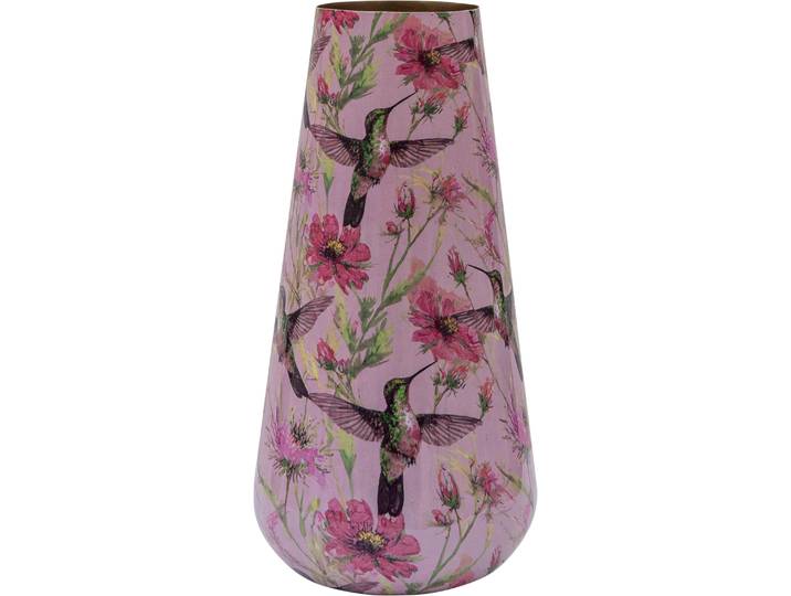 Tischvase CREATIV HOME Vase , rosa, H:37cm Ø:18cm, Vasen, Tischvase, mit floralem Dekor