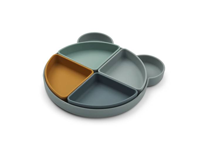 Liewood Assiette enfant Arne + 4 bols Mr bear blue fog multi mix