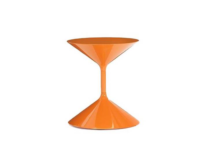 ZANOTTA table basse TEMPO (H 36 cm caramel - Polyuréthane poli et acier)