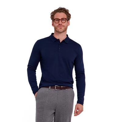 Poloshirt FALKE "Essential Cotton", Herren, Gr. M, space blau (6116), Shirts