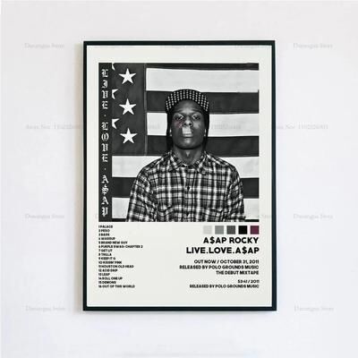 Inspired Living ASAP Rocky Testing Album Cover Print Music Wall Art For Rap Room Decor 20x30cm No Frame 1