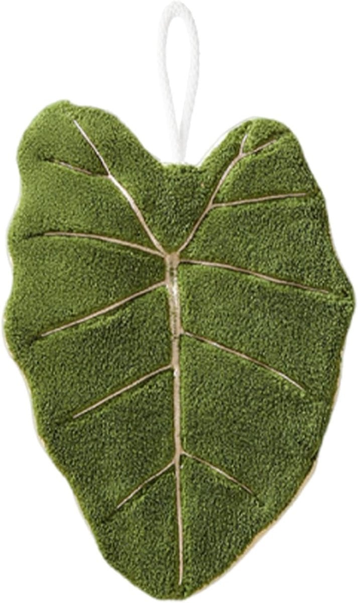 Decoratieve Groene Bladvorm Handdoek voor Badkamer en Keuken - 29 x 21 cm