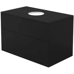 Neuesbad Waschbecken Unterschrank, mit Abdeckplatte, 800x470x520 mm, Schwarz NB1DESDINB811