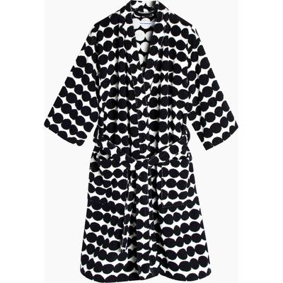 Bademantel MARIMEKKO "RÄSYMATTO" Gr. S, schwarz-weiß (weiß, schwarz), S, Frottier, Hausmäntel, Bademantel, 100% Baumwolle, angenehm weich