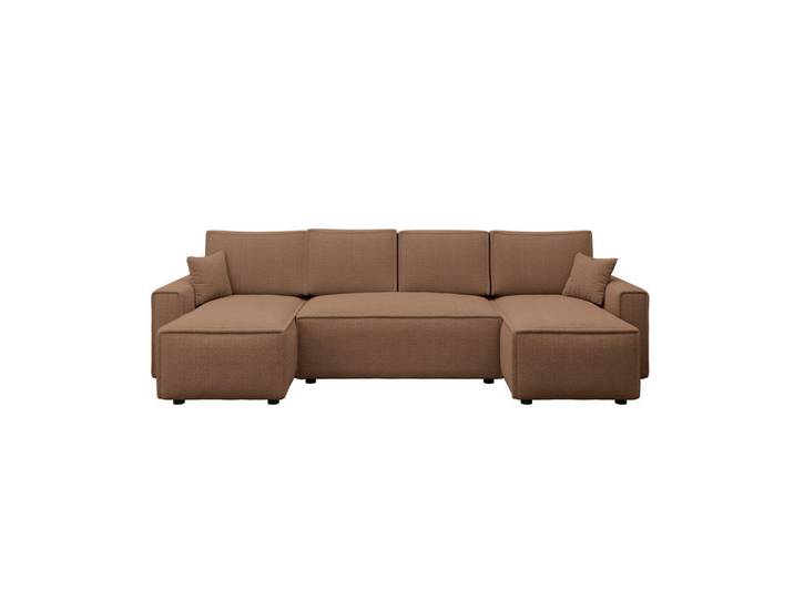 Carryhome Wohnlandschaft, Rost, Kunststoff, 6-Sitzer, Füllung: Schaumstoff, U-Form, 305x140 cm, Liegefunktion, Rücken echt, Wohnzimmer, Sofas & Couches, Wohnlandschaften, Wohnlandschaft U-Form