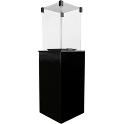 KRATKI Gaskamin PATIO Glas Schwarz Manuell Gasheizgerät Gartenkamin 4-8,2 kW