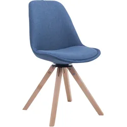CLP Besucherstuhl Troyes Drehbar Natura Stoff Square   Farbe: blau, Gestell Farbe: natur