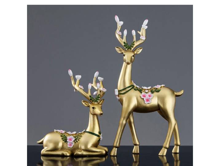 Sculpture amoureux cerf décoration de la maison accessoires de bureau étagère de bureau salon armoire à vin porche décorations douces