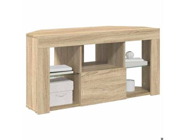 NEW MEUBLE HI-FI - Gris - Armoire TV - Meuble TV LED d'Angle - avec étagères - Chêne Sonoma 100x40x50 cm_6691