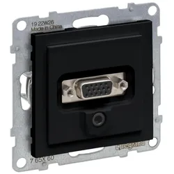 Legrand 765360 SEANO HD15 Anschlusseinheit + 3 mm Jack, inkl. Abdeckung, Schraubklemmen, SW