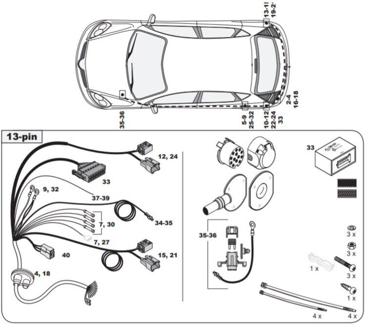 FAISCEAU SPECIFIQUE 13 BROCHES POUR HYUNDAI I30 CW (09/18-)