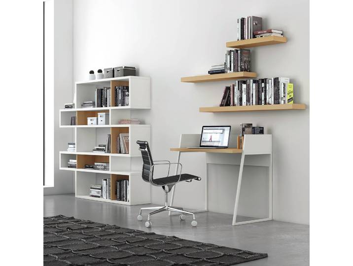 Schreibtisch Volga 90 x 88 x 60cm Weiß/Weiß/Eiche