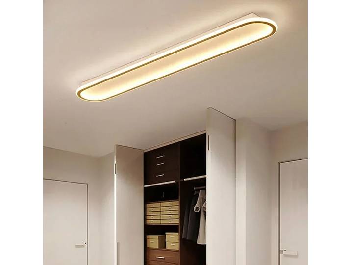 Plafonnier LED moderne et minimaliste en acier inoxydable, design ovale long, luminaires créatifs pour la décoration de restaurants, lustres
