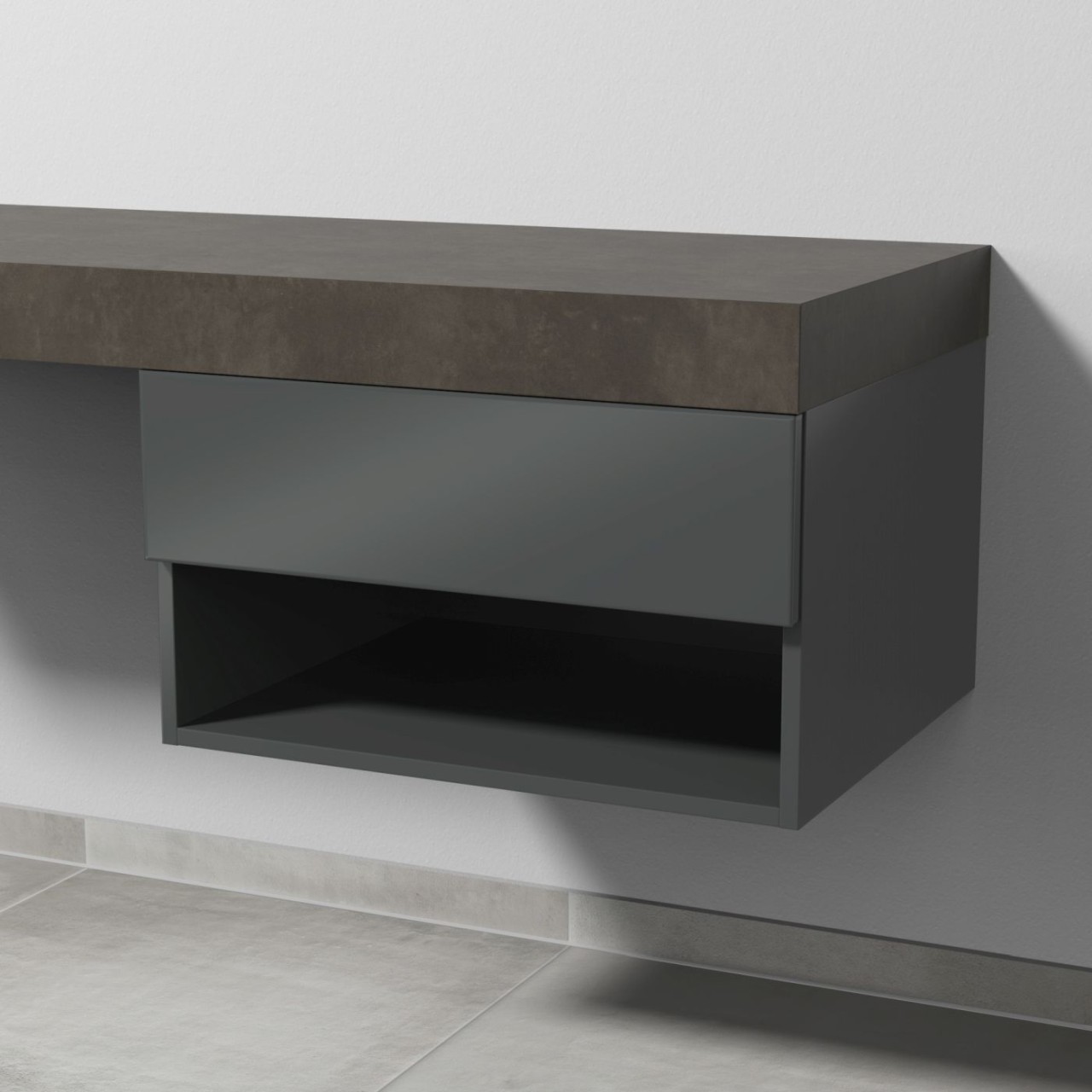 Sanipa Anbau-/Solitärschrank 2morrow (P2354) 340x600x520 Anthrazit-Glanz, P235479 P235479