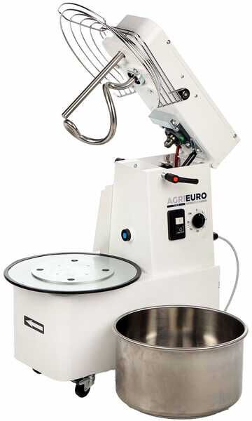 AgriEuro TOP-LINE Mixer 2000 S Deluxe - Spiralkneter mit kippbarem Kopf - Teigkapazität 16 Kg - einphasig