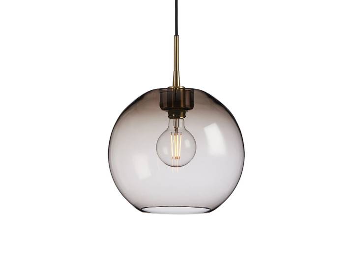 Belid Gloria hanglamp Ø32 cm Messing-rookglas