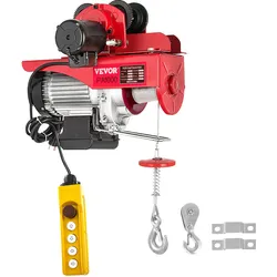 VEVOR Elektrische Seilwinde 220 V Elektrischer Kettenzug 1000 kg 1800 W mit kabelgebundener Fernbedienung 1,4 m Elektrische Winde für Werkstatt, Garage, Lager, Industrie, Heben schwerer Lasten