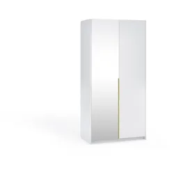 DREHTÜRENSCHRANK THALIA 100/204/58cm 2-türig mit Spiegel Weiß