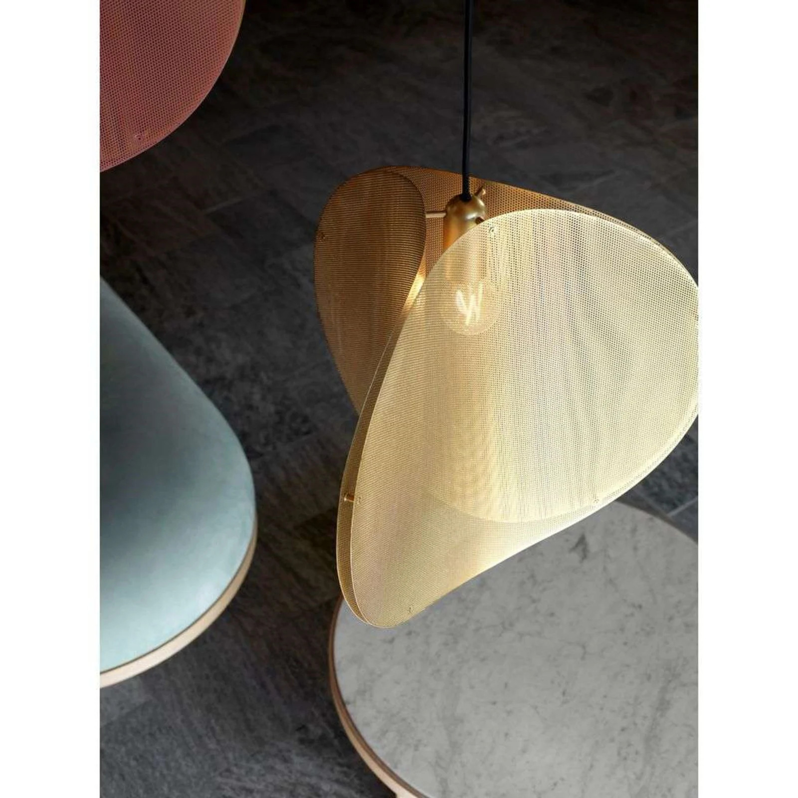 Proxima hanglamp Please Wait to be Seated - Messing - Rond - Metaal - Ø46 cm