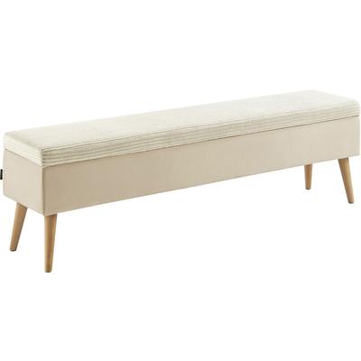 Bettbank HOME AFFAIRE "Armandine mit Stauraum", beige, B:140cm H:42,5cm T:40cm, FSC-zertifizierter Holzwerkstoff, Polyester, Sitzbänke, Bettbank, wahlweise in den Breiten 120cm, 140cm oder 180cm erhältlich
