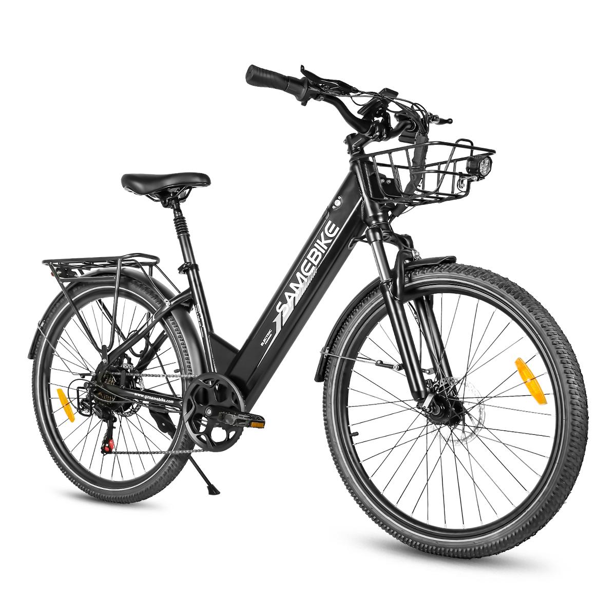 Electric Bike Samebike RSA01Pro-T 15AH 90KM Stahlrahmen-Elektrofahrrad City e-bike Trekkingrad e-bike 7 Gang Schwarz für Männer und Frauen
