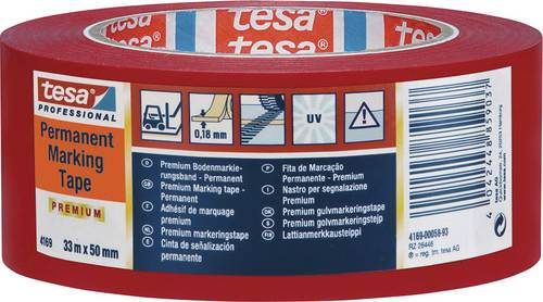 TESA PREMIUM 04169-00059-93 Markierungsklebeband tesa Professional Rot (L x B) 33m x 50mm 1St.
