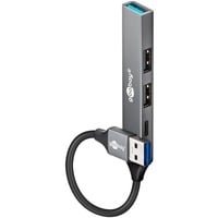 Slim 4-Port USB-Hub, USB-A auf USB-C/USB-A, USB 3.2 Gen 1 grau