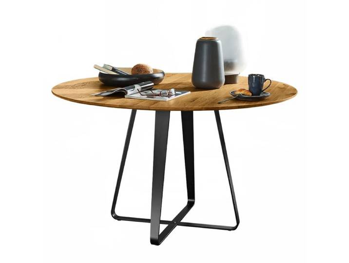 Musterring Esstisch Tavia Ø130cm Massivholz Eiche Kufengestell 5 Sitzplätze