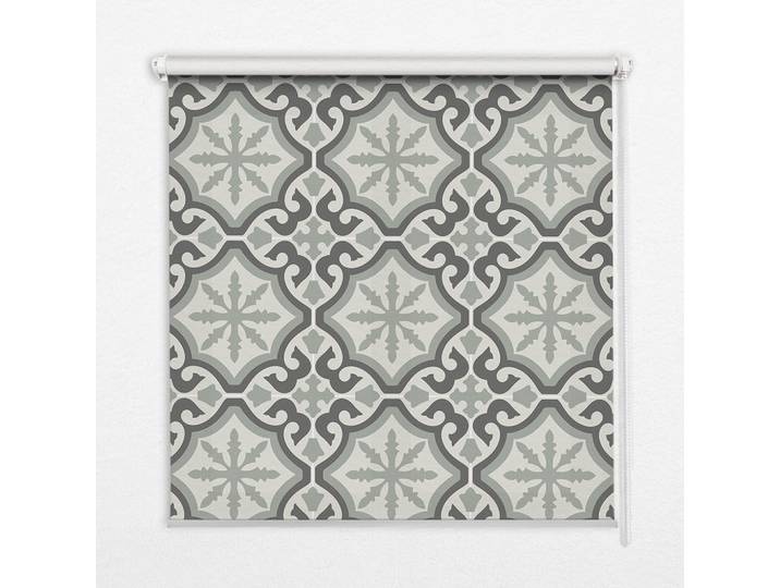 Tulup Innenrollo - Fensterrollo - Rollo - 60x40 cm - Marokkanische Fliesen, Grau, Kunststoff, Rechteckig, 60x140x0.5 cm, Heimtextilien, Vorhänge, Rollos