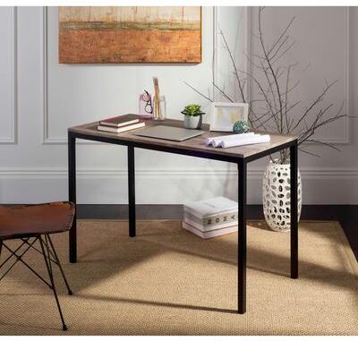 SAFAVIEH Janison 47.2-Inch Metal Writing Desk, Brown, Modern