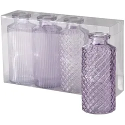 Boltze Glasvase Panja 4-teilig, 14 cm, Ø 6 cm, lila