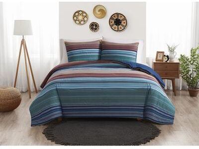 Brooklyn Loom Met Stripe Yarn Dye 3 Piece Comforter Set