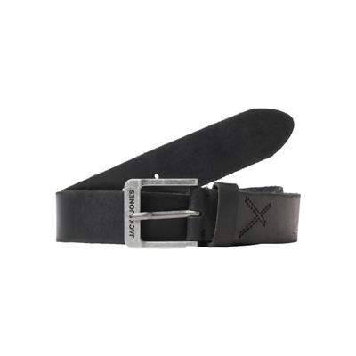 Ledergürtel JACK & JONES "JACROCK LEATHER BELT NOOS", Herren, Gr. 90, schwarz, Büffelleder, unifarben, Gürtel Ledergürtel