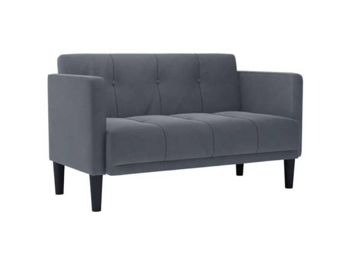Makastle Zweisitzer Sofa Couch Dunkelgrau 111 cm Samt