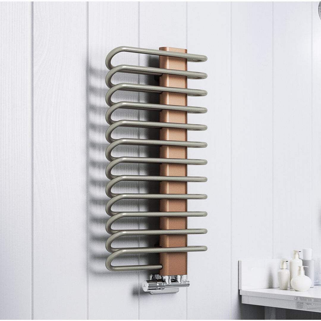 Terma Michelle Heated Towel Rail in Two Tones Grey Bars and Orange Masking 1200x500